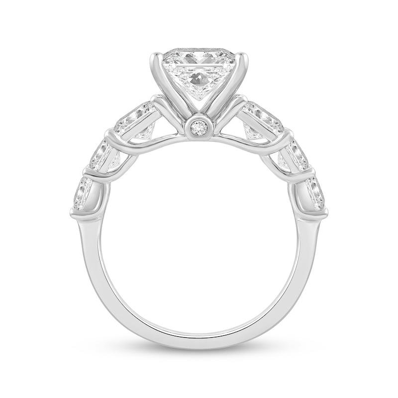 Main Image 3 of Lab-Grown Diamonds Princess-Cut Engagement Ring 4-1/2 ct tw 14K White Gold