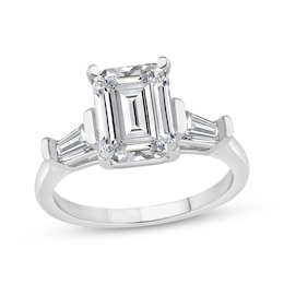 Now + Forever Lab-Grown Diamonds Emerald-Cut Engagement Ring 3-1/2 ct tw 14K White Gold