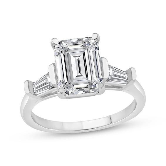 Now + Forever Lab-Grown Diamonds Emerald-Cut Engagement Ring 3-1/2 ct tw 14K White Gold