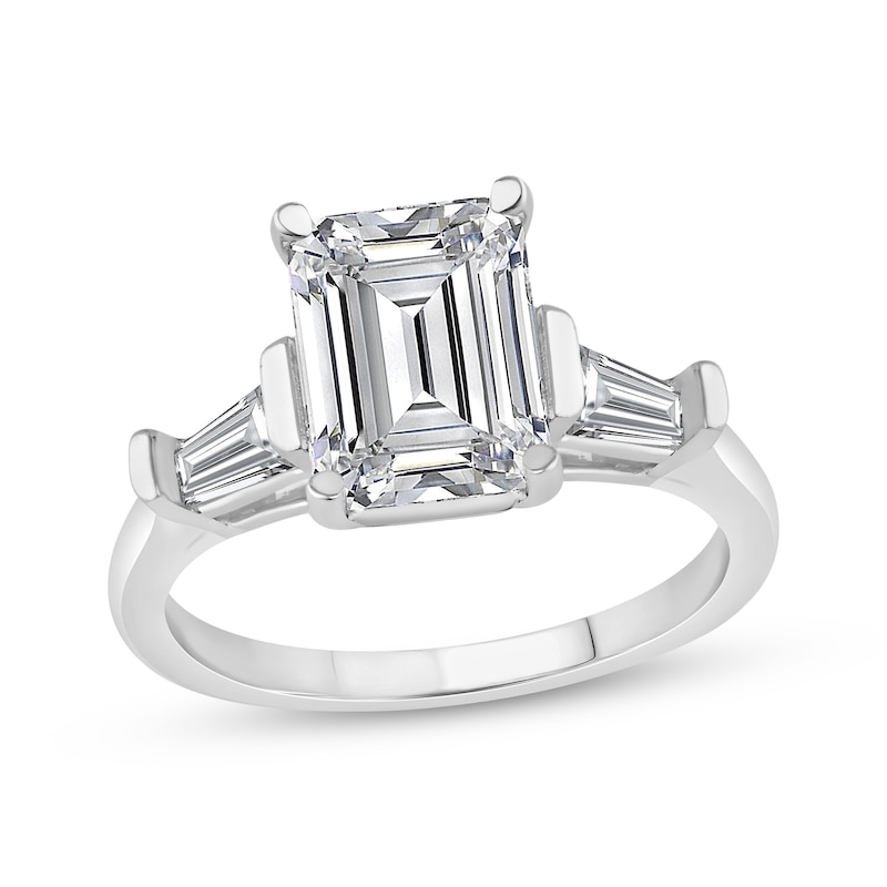 Main Image 1 of Now + Forever Lab-Grown Diamonds Emerald-Cut Engagement Ring 3-1/2 ct tw 14K White Gold