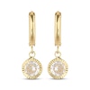 Thumbnail Image 2 of Children's Cubic Zirconia Dangle Hoop Earrings 14K Yellow Gold