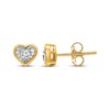 Thumbnail Image 1 of Radiant Reflections Round-Cut Diamond Heart-Shaped Solitaire Stud Earrings 1/8 ct tw 10K Yellow Gold (J/I3)
