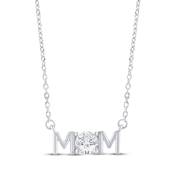 STUDIO BY KAY Lab-Grown Diamond "Mom" Necklace 1/4 ct tw Sterling Silver 18"