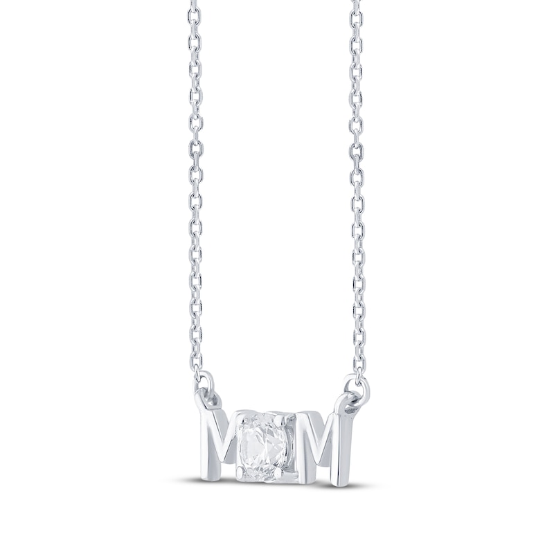 Main Image 2 of STUDIO BY KAY Lab-Grown Diamond "Mom" Necklace 1/4 ct tw Sterling Silver 18"