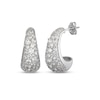 Thumbnail Image 1 of White Lab-Created Sapphire Tapered J-Hoop Earrings Sterling Silver