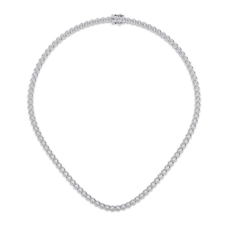 Main Image 1 of KAY Lab-Grown Diamonds Tennis Necklace 10 ct tw 10K White Gold 16"