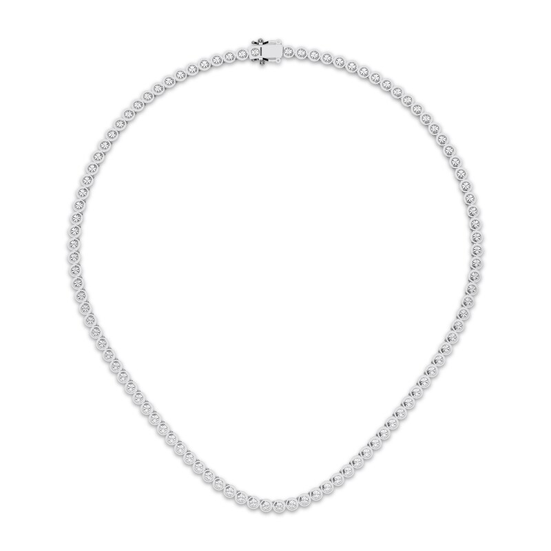 Main Image 2 of KAY Lab-Grown Diamonds Tennis Necklace 10 ct tw 10K White Gold 16"