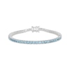 Thumbnail Image 1 of STUDIO BY KAY Swiss Blue Topaz Tennis Bracelet Sterling Silver 7.25"