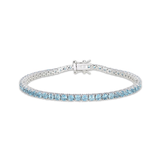 STUDIO BY KAY Swiss Blue Topaz Tennis Bracelet Sterling Silver 7.25"