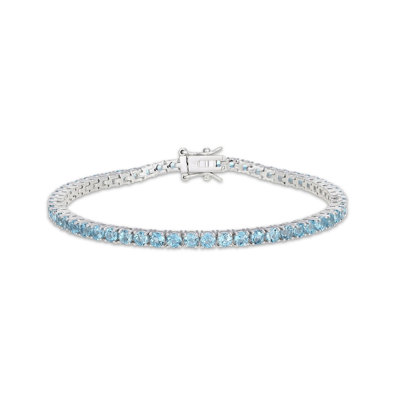 Main Image 1 of STUDIO BY KAY Swiss Blue Topaz Tennis Bracelet Sterling Silver 7.25"