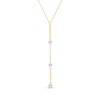 Thumbnail Image 1 of KAY Lab-Grown Diamonds Three-Stone Y-Drop Bar Necklace 1/3 ct tw 10K Yellow Gold 18"