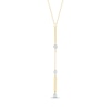 Thumbnail Image 2 of KAY Lab-Grown Diamonds Three-Stone Y-Drop Bar Necklace 1/3 ct tw 10K Yellow Gold 18"