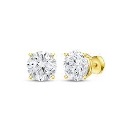 KAY Lab-Grown Diamonds Round-Cut Solitaire Stud Earrings 3 ct tw 14K Yellow Gold (F/SI2)