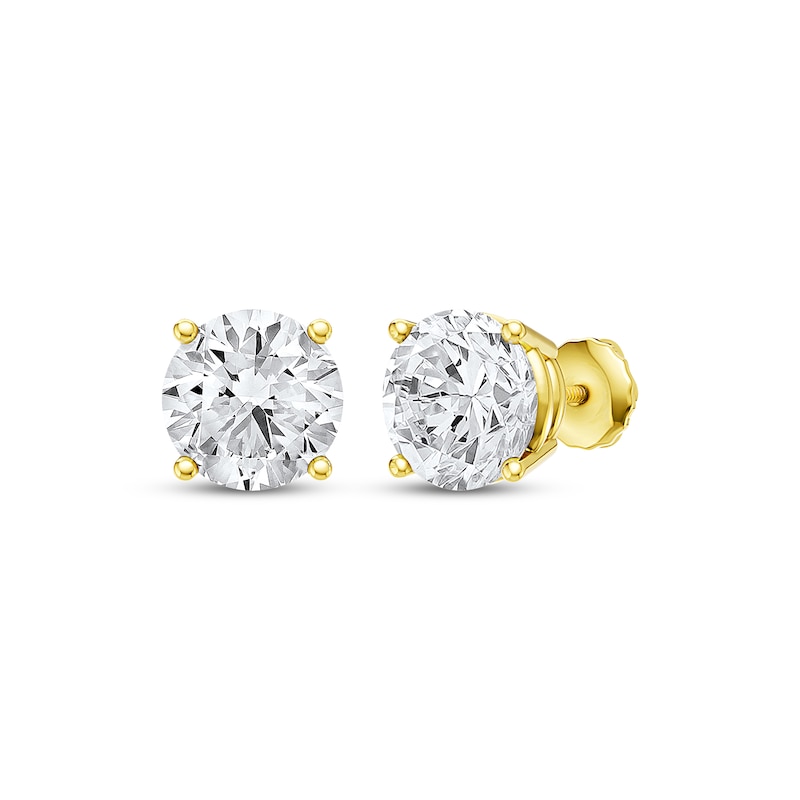 Main Image 1 of KAY Lab-Grown Diamonds Round-Cut Solitaire Stud Earrings 3 ct tw 14K Yellow Gold (F/SI2)