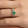Thumbnail Image 2 of Le Vian Pear-Shaped Emerald Ring 3/8 ct tw Diamonds 14K Honey Gold