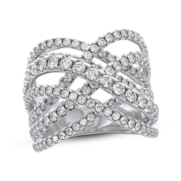 THE LEO Legacy Lab-Grown Diamond Multi-Row Crossover Ring 2 ct tw 14K White Gold