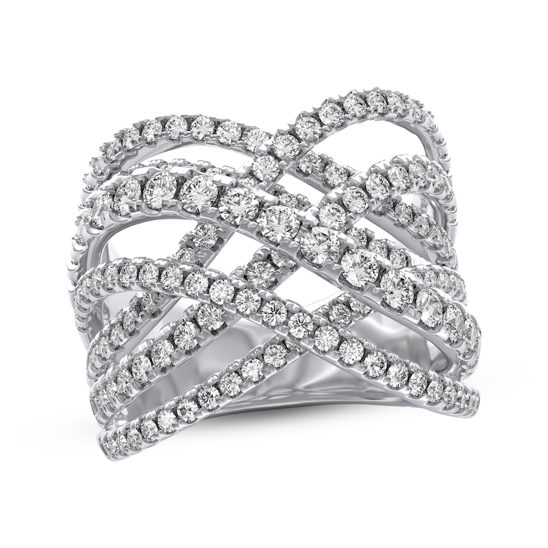 Main Image 1 of THE LEO Legacy Lab-Grown Diamond Multi-Row Crossover Ring 2 ct tw 14K White Gold