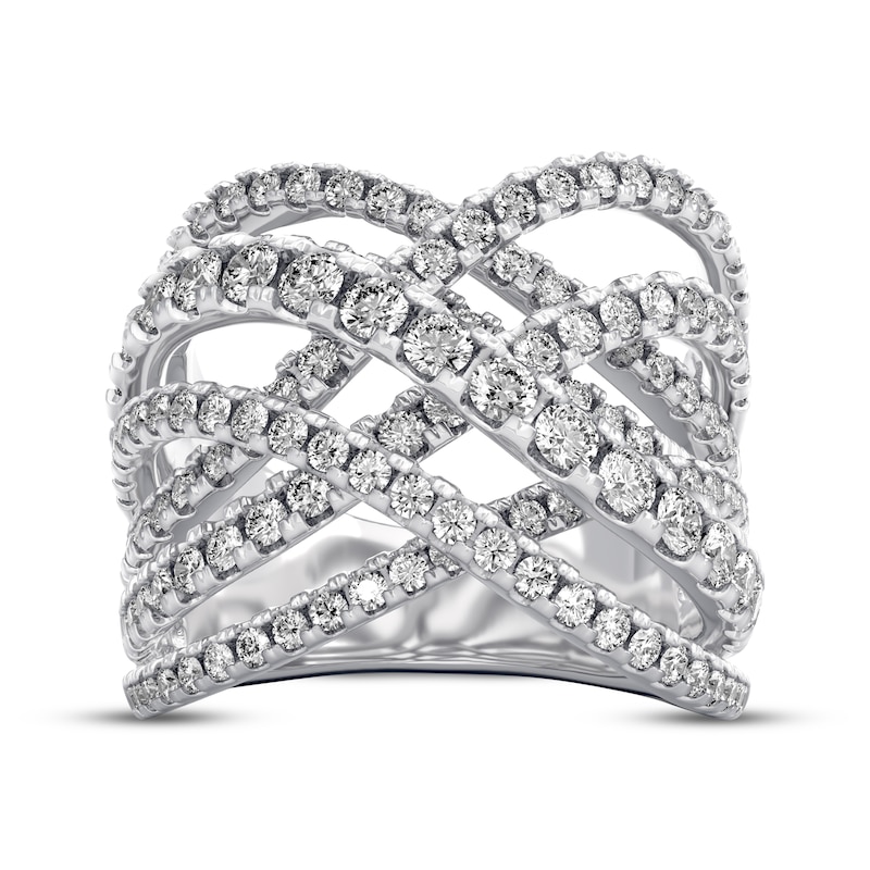 Main Image 3 of THE LEO Legacy Lab-Grown Diamond Multi-Row Crossover Ring 2 ct tw 14K White Gold