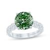 Thumbnail Image 1 of Monique Lhuillier Bliss Round-Cut Green & White Lab-Grown Diamond Engagement Ring 3-3/4 ct tw 18K White Gold