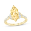 Thumbnail Image 1 of Monique Lhuillier Bliss Marquise-Cut Yellow Lab-Grown Diamond & White Lab-Grown Diamond Engagement Ring 2-5/8 ct tw 18K Yellow Gold