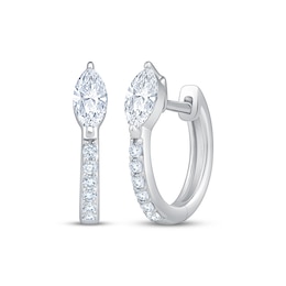 KAY Lab-Grown Diamonds Marquise & Round-Cut Hoop Earrings 5/8 ct tw 10K White Gold