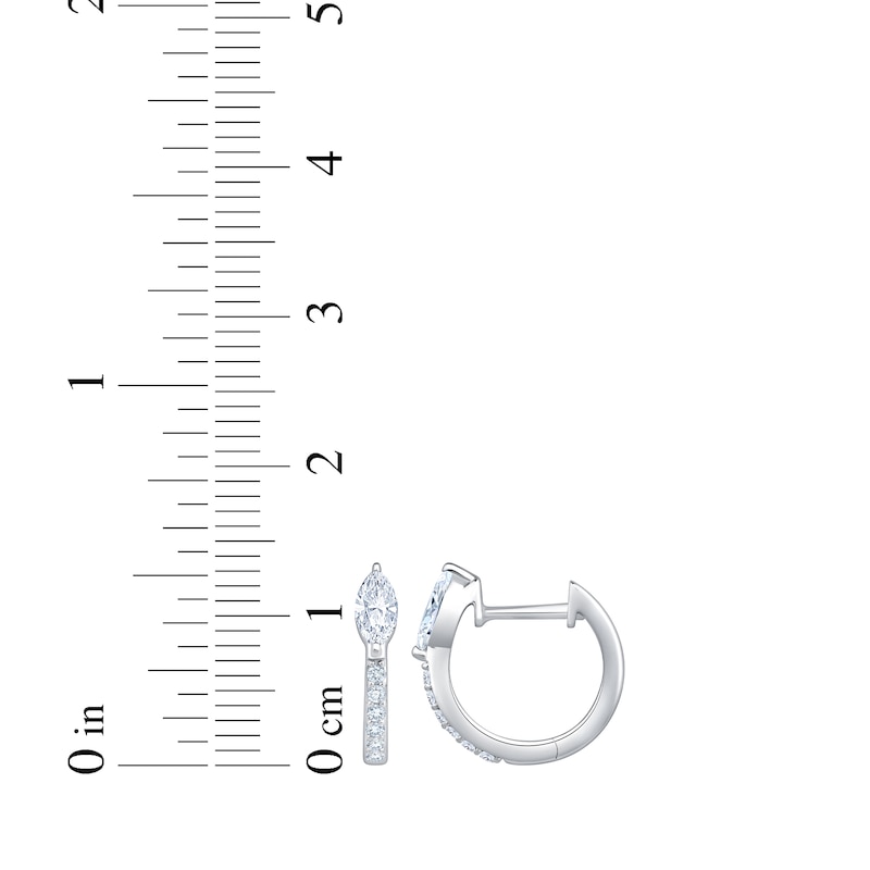 Main Image 4 of KAY Lab-Grown Diamonds Marquise & Round-Cut Hoop Earrings 5/8 ct tw 10K White Gold