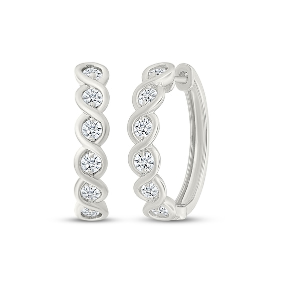 KAY Lab-Grown Diamonds Twist Hoop Earrings 1 ct tw 10K White Gold