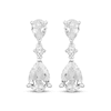 Thumbnail Image 2 of Pear-Shaped & Round-Cut White Lab-Created Sapphire Drop Earrings Sterling Silver