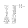 Thumbnail Image 3 of Pear-Shaped & Round-Cut White Lab-Created Sapphire Drop Earrings Sterling Silver