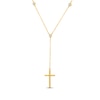 Thumbnail Image 2 of Diamond Cross Y-Drop Station Necklace 1/10 ct tw 18K Yellow Gold Vermeil Sterling Silver 18"