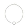 Thumbnail Image 1 of KAY Lab-Grown Diamonds Circle Center Paperclip Chain Bracelet 1/8 ct tw Sterling Silver 7.5"
