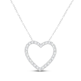 KAY Signature Collection Lab-Grown Diamond Heart Necklace 1/2 ct tw 10K White Gold 18"