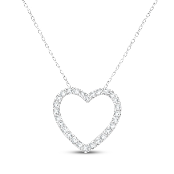 KAY Signature Collection Lab-Grown Diamond Heart Necklace 1/2 ct tw 10K White Gold 18"