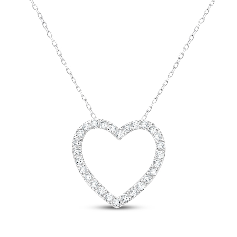 Main Image 1 of KAY Signature Collection Lab-Grown Diamond Heart Necklace 1/2 ct tw 10K White Gold 18"