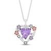 Thumbnail Image 1 of Wicked: For Good Heart-Shaped Amethyst & Lab-Grown Diamond Necklace 1/10 ct tw Sterling Silver & 10K Rose Gold 18"