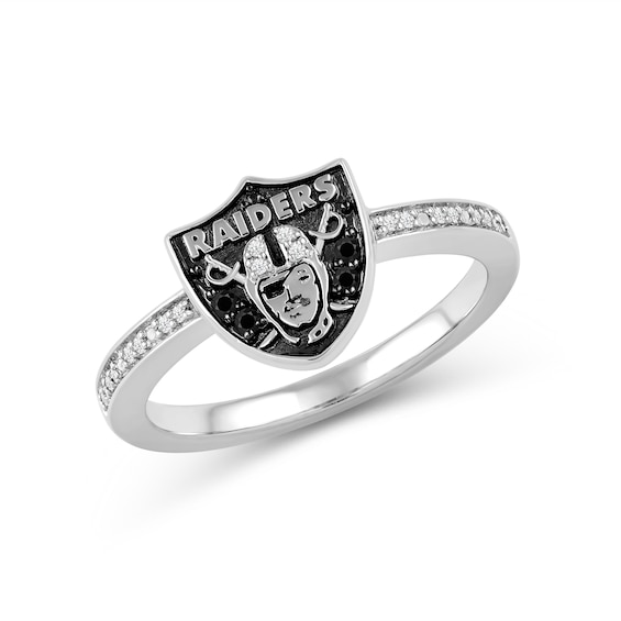 True Fans Las Vegas Raiders 1/15 ct tw Diamond Ring Sterling Silver
