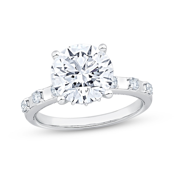 Now + Forever Lab-Grown Diamonds Round-Cut Engagement Ring 3-1/4 ct tw 14K White Gold