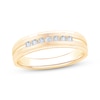 Thumbnail Image 1 of Now + Forever Men's Seven-Stone Diamond Brushed Wedding Band 1/6 ct tw 10K Yellow Gold