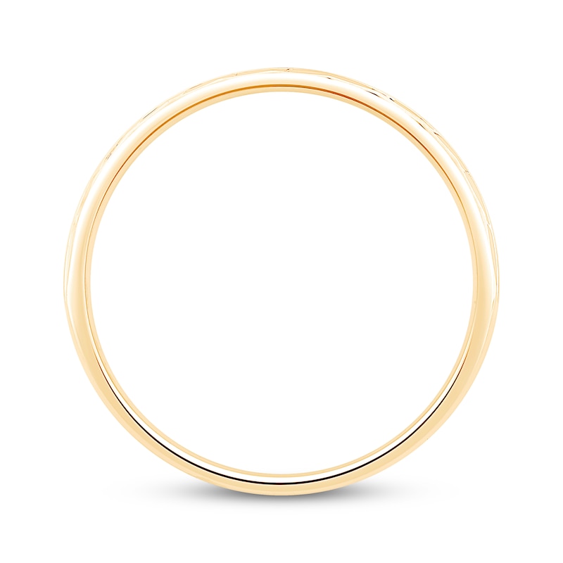Main Image 2 of Now + Forever Men's Seven-Stone Diamond Brushed Wedding Band 1/6 ct tw 10K Yellow Gold