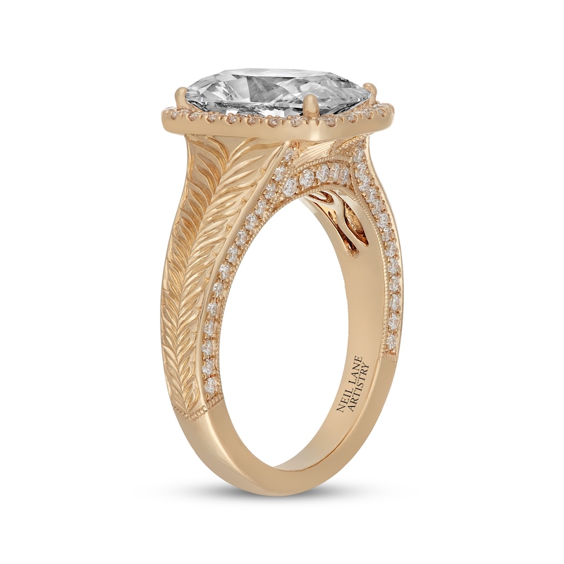 Main Image 2 of Neil Lane Artistry Cushion-Cut Lab-Grown Diamond Halo Engagement Ring 3-5/8 ct tw 18K Yellow Gold