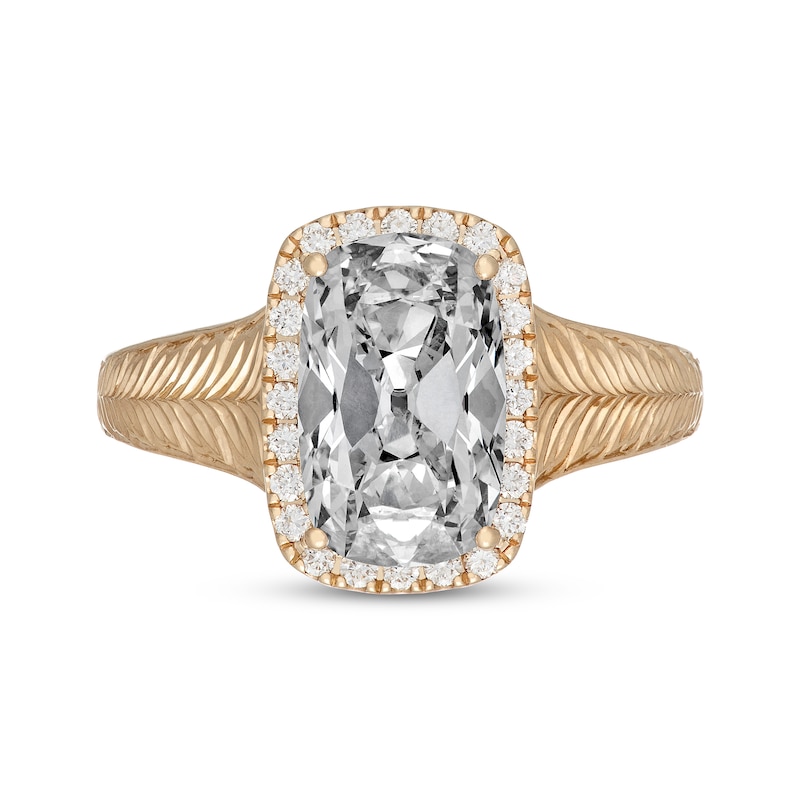 Main Image 3 of Neil Lane Artistry Cushion-Cut Lab-Grown Diamond Halo Engagement Ring 3-5/8 ct tw 18K Yellow Gold