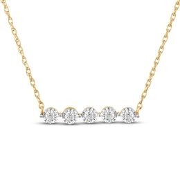 KAY Lab-Grown Diamonds Bar Necklace 1/5 ct tw 14K Yellow Gold-Plated Sterling Silver 18"