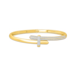 KAY Lab-Grown Diamonds Bypass Bangle Bracelet 5/8 ct tw 14K Yellow Gold-Plated Sterling Silver