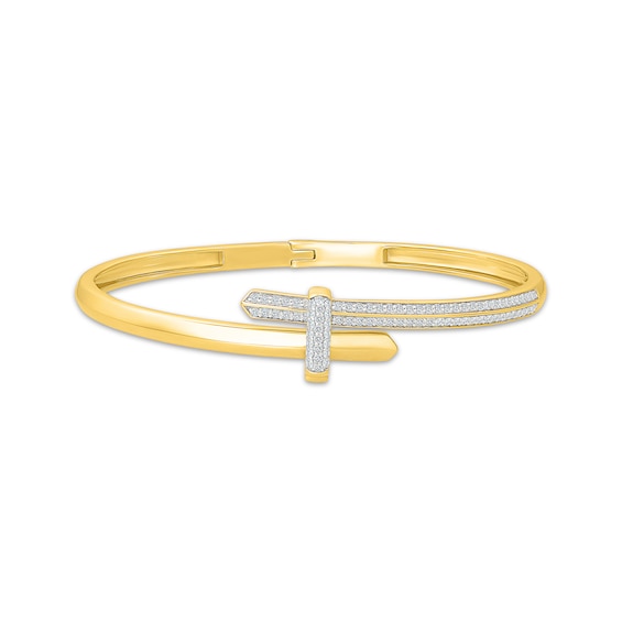 KAY Lab-Grown Diamonds Bypass Bangle Bracelet 5/8 ct tw 14K Yellow Gold-Plated Sterling Silver