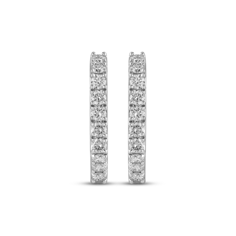 Main Image 2 of KAY Lab-Grown Diamonds Hexagon Hoop Earrings 1 ct tw Sterling Silver