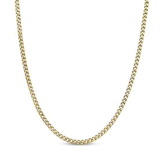 4mm Foxtail Chain Necklace Yellow Ion-Plated Stainless Steel 26"