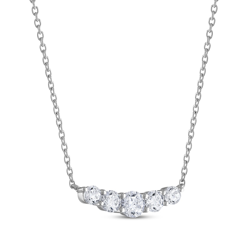 Main Image 2 of THE LEO Diamond Five-Stone Necklace 3/4 ct tw 14K White Gold 19"
