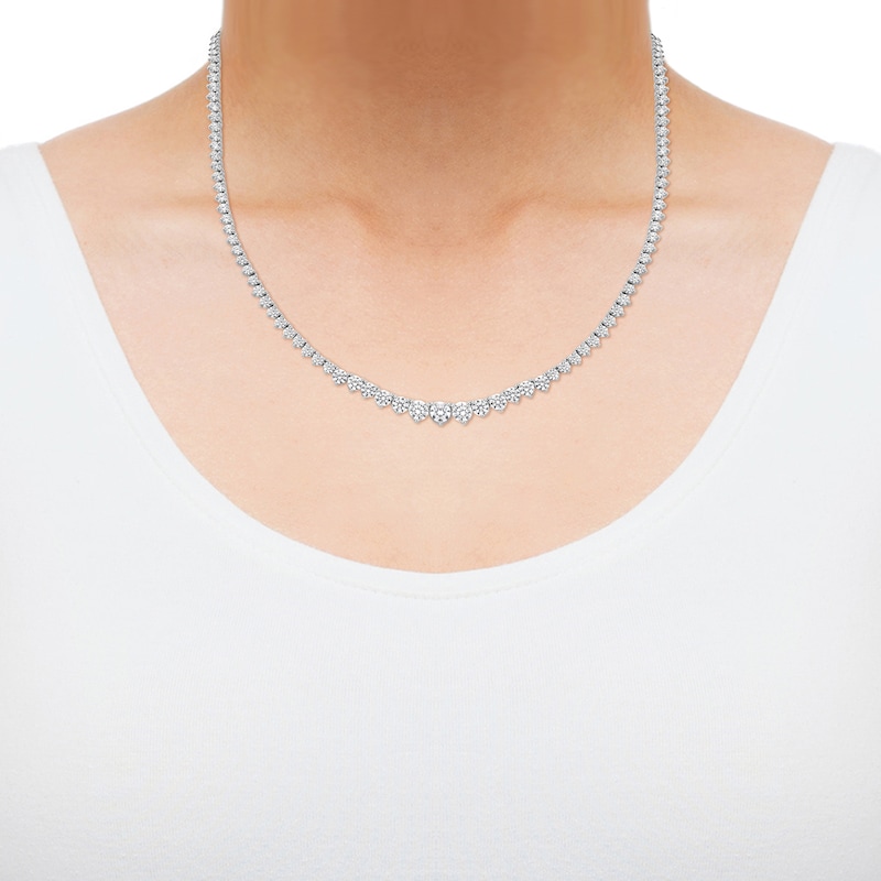 Main Image 4 of KAY Lab-Grown Diamonds Riviera Necklace 7 ct tw 10K White Gold 16"