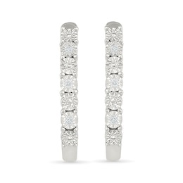 Diamond Accent Hoop Earrings Sterling Silver