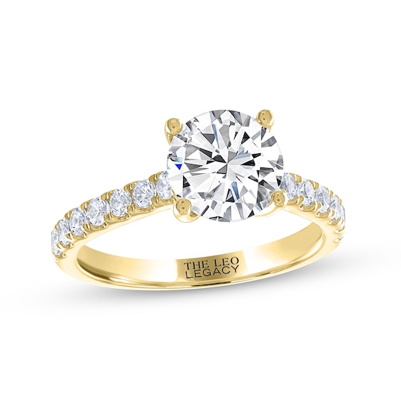 THE LEO Legacy Lab-Grown Diamond Round-Cut Engagement Ring 2-3/8 ct tw 14K Yellow Gold